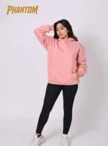 rose pink basic hoodie